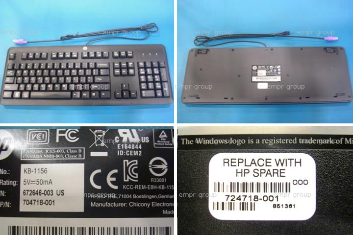 HP Z840 WORKSTATION - V9Y45UP Keyboard 724718-001