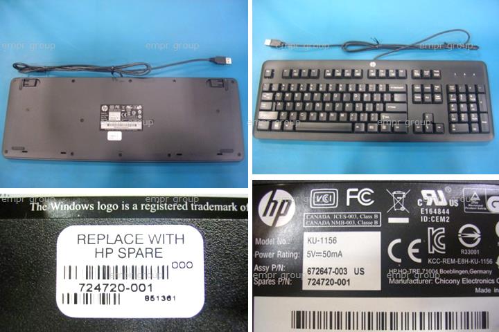 HP Z840 WORKSTATION - Z9T06US Keyboard 724720-001