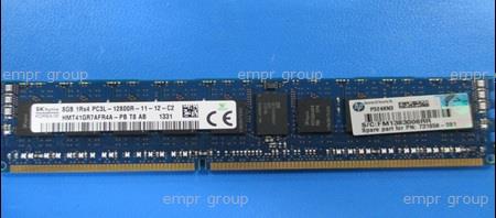 HPE Part 735302-001 HPE 8GB (1x8GB) Single Rank x4 PC3L-12800R (DDR3-1600) Registered CAS-11 Low Voltage Memory Kit. <br/><b>Option equivalent: 731765-B21</b>