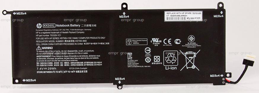 HP Pro x2 612 G1 (Z8L46US) Battery 753703-005