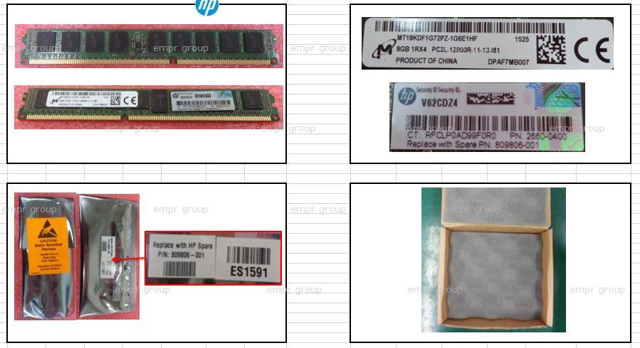 HPE Part 809806-001 HPE SPS-Memory DIMM 8GB DDR3L Assy W/label
