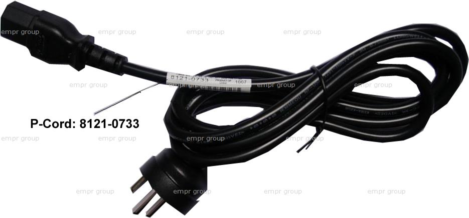 HPE Part 8121-0733 HPE Power cord (Black) - 3-wire, 18 AWG, 1.9m (75in) long - Has straight (F) C13 receptacle (for 220V in Denmark)