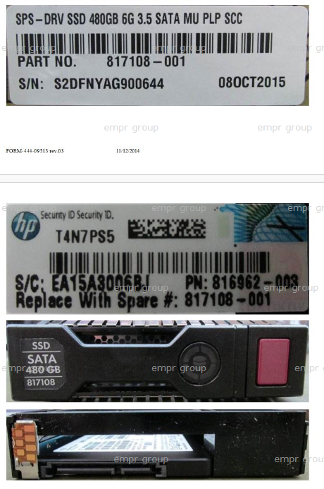 HPE Part 817108-001 HPE 480GB SATA 6G Mixed Use-3 LFF (3.5in) SCC SSD. <br/><b>Option equivalent: 816989-B21</b>