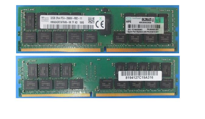 HPE Part 819412-001 HPE 32GB (1x32GB) Dual Rank x4 DDR4-2400 CAS-17-17-17 Registered Memory Kit. <br/><b>Option equivalent: 805351-B21</b>