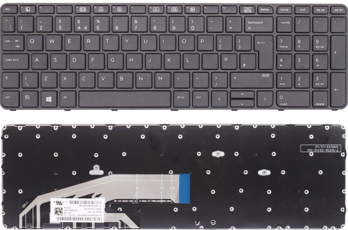 HP ProBook 455 G3 Laptop (T1B79UT) Keyboard 827029-001