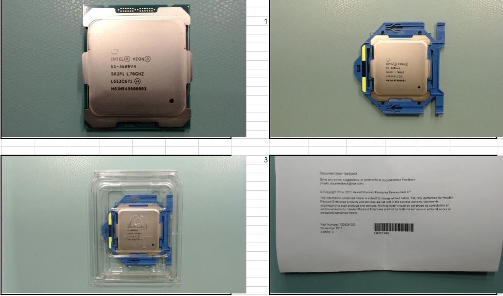 HPE Part 835600-001 Intel Xeon E5-2609 v4 Eight-Core 64-bit processor - 1.7GHz base frequency (Broadwell, 20MB Intel Smart Cache, Intel QuickPath Interconnect (QPI) speed 6.4 GT/s, 85W Thermal Design Power (TDP), FCLGA 2011-3 socket)