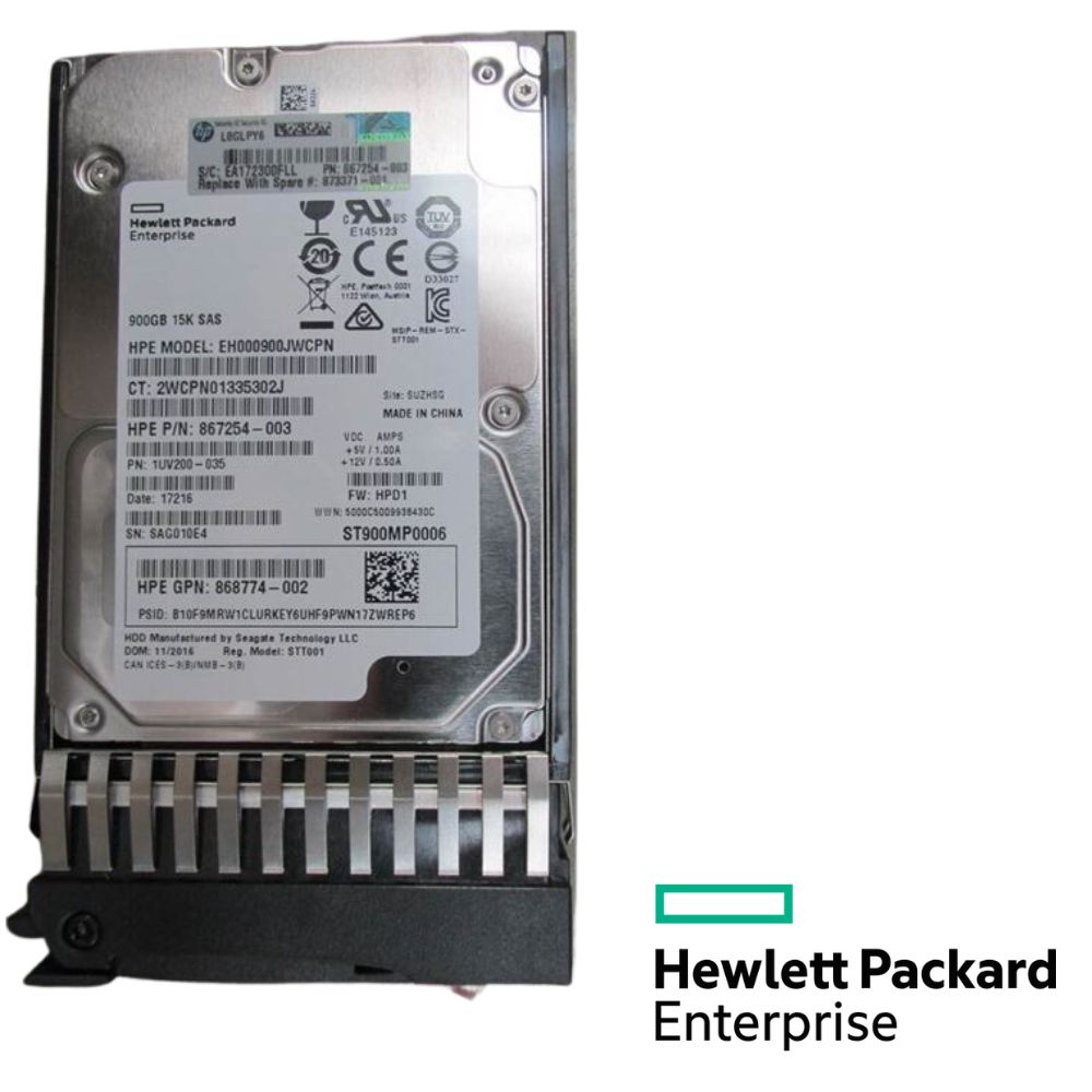 873371-001 - HPE MSA 900GB SAS 12G Enterprise 15K SFF (2.5inch) Dual Port HDD <br/><b>Option equivalent: Q1H47A</b>
