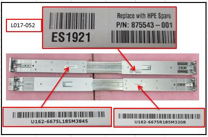 HPE Part 875543-001 HPE 1U Gen10 SFF Ball Bearing Rail Kit. <br/><b>Option equivalent: 872252-B21</b>