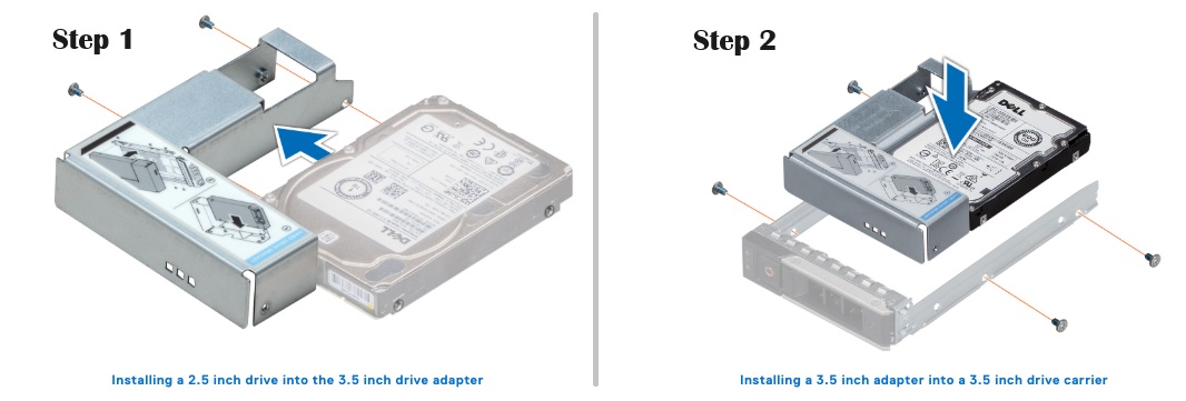 installating 2.5-inch hard drive or SSD to 3.5-inch tray caddy