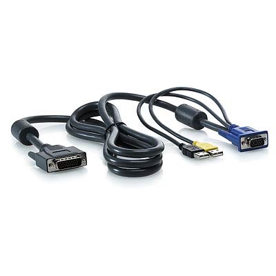 HPE Part AF613A HPE 1x4 KVM Console 6ft USB Cable - Server console cable for USB Keyboard, Video, Mouse (KVM) - 1.82m (6ft) long ? Two cables are included