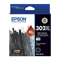 Epson 302 HY Ph Blk Ink Cart - C13T01Y192 for Epson Printer