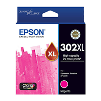 Epson 302 HY Magenta Ink Cart - C13T01Y392 for Epson Expression Premium XP6100 Printer