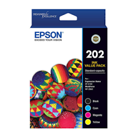 Epson 202 4 Ink Value Pack - C13T02N692 for Epson WorkForce WF-2860 Printer
