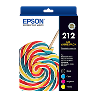 Epson 212 4 Ink Value Pack - C13T02R692 for Epson WorkForce WF-2810 Printer