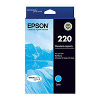 Epson 220 Cyan Ink Cartridge - C13T293292 for Epson WorkForce WF-2750 Printer