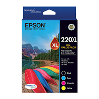 Epson 220 4 HY Ink Value Pack - C13T294692 for Epson WorkForce WF-2660 Printer