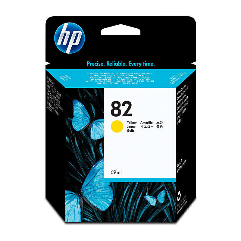 HP Part C4913A HP 82 High Capacity Yellow Ink Cartridge - 69ml, prints approximately 1400 pages at 5% printing density (USA)