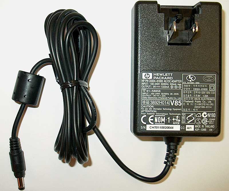 HP LITHIUM ION RECHARGEABLE BATTERY - C8872A Charger (AC Adapter) C6324-61600