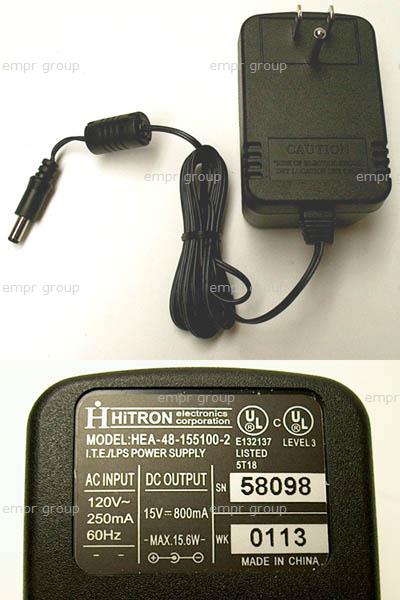 HP Part C8507-84200 Original HP Wall-mount power supply module (HiTRON HEA-48-155100-2) - 120VAC input, 60Hz, 250mA - 15VDC output, 800mA, max 15.6 watts - 3 prong grounded connector - Does not require separate AC power cord - For USA, Canada, North America