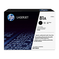 HP 81A Black Toner Cartridge (10,500 pages) - CF281A for HP LaserJet Enterprise M605 Printer