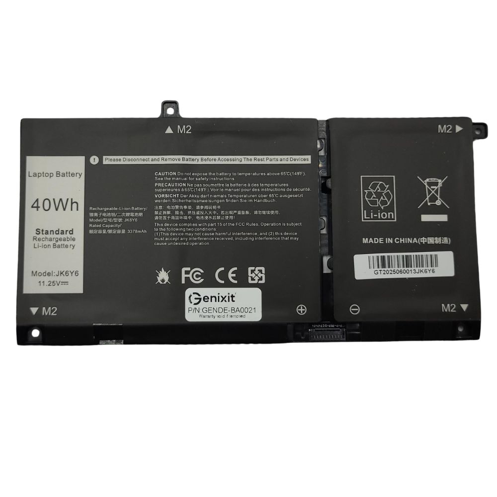 GENDE-BA0021 - Compatible Battery for Dell JK6Y6, 3 Cell 40Wh Li-ion