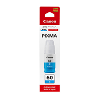 Canon GI60 Cyan Ink Bottle 7,700 pages - GI60C for Canon PIXMA Endurance G7060 Printer