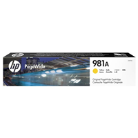 HP 981A YELLOW PAGEWIDE CRTG - J3M70A for HP Pagewide Color 586 Printer
