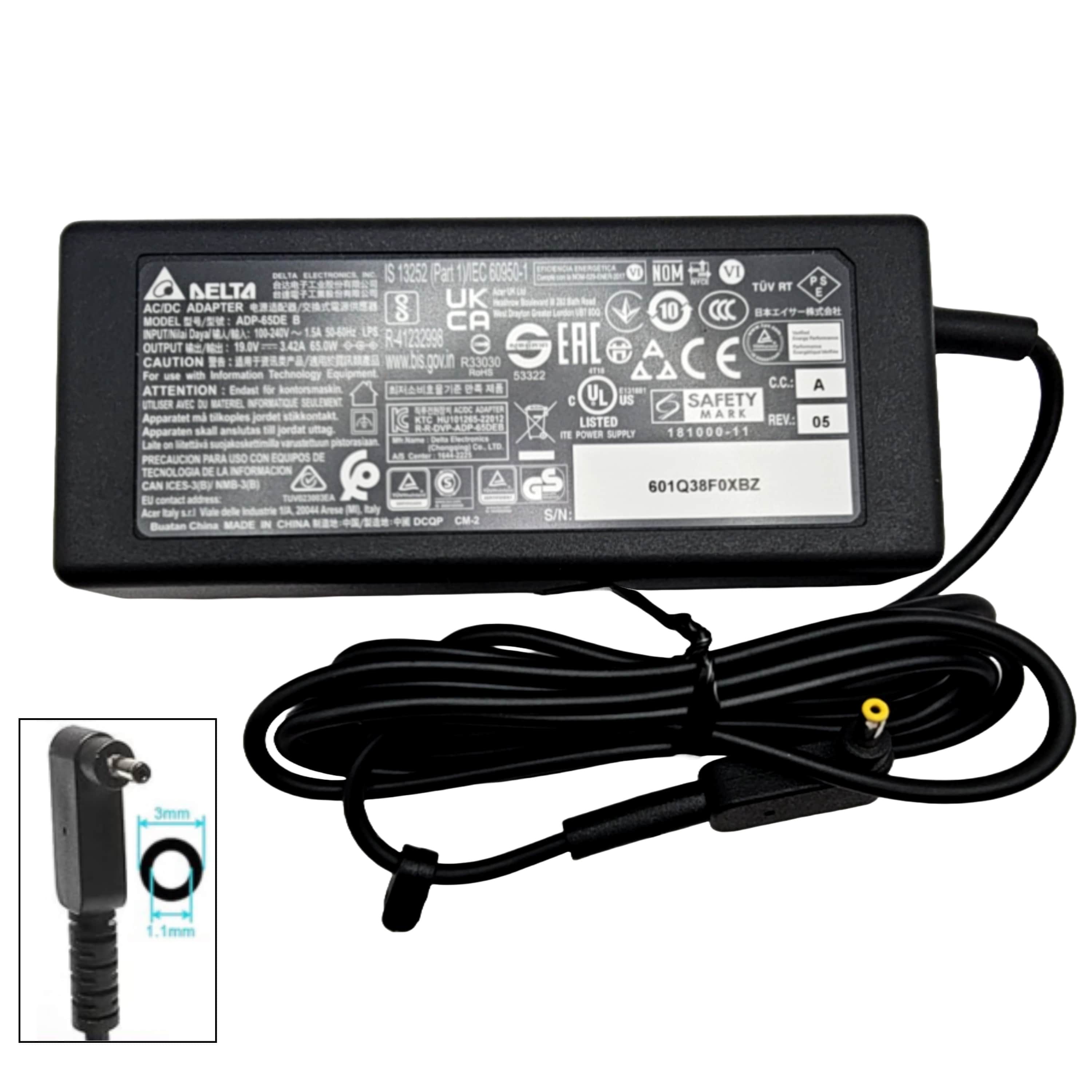 Acer Laptop Charger 65W 3mm - KP.06501.012