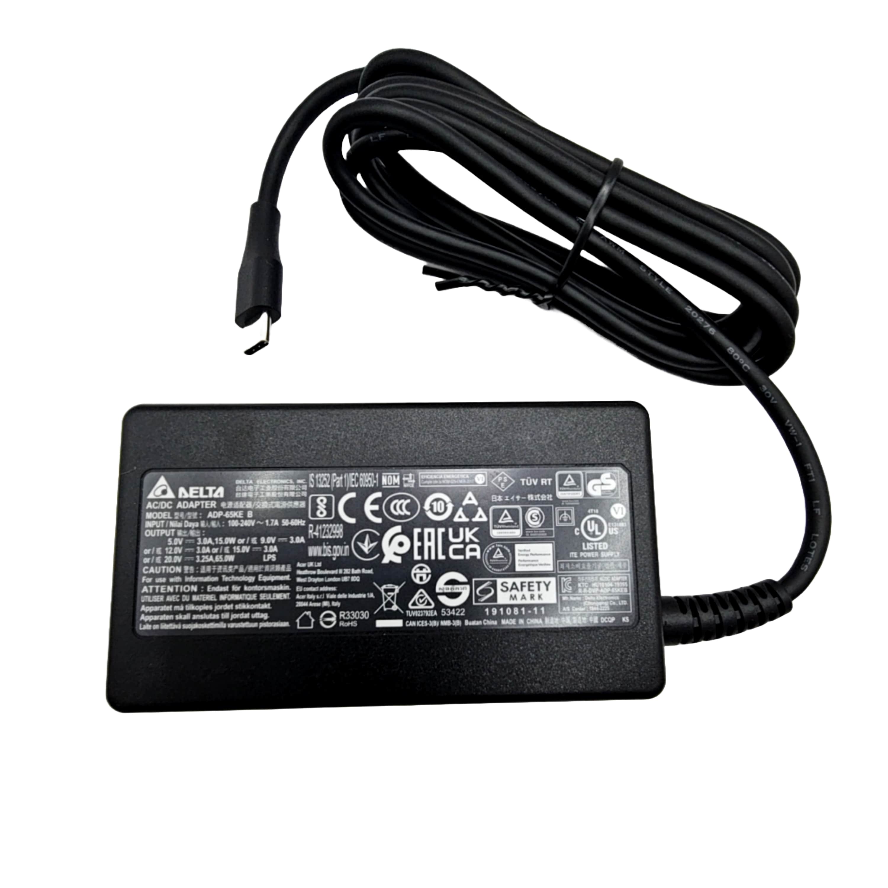 Acer Laptop Charger 65W USB-C - KP.06501.017