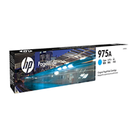 HP 975A Cyan Ink Cartridge (up to 3,000 pages) - L0R88AA for HP Pagewide Managed P57750dw Printer