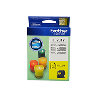 Brother LC231 Yellow Ink Cart - LC-231YS for Brother MFC-J880DW Printer