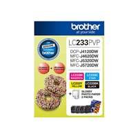Brother LC233 Photo Value Pack Refer to singles - LC-233PVPS for Brother MFC-J5320DW Printer
