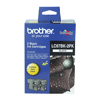 Brother LC67 Black Twin Pack - LC-67BK-2PK for Brother MFC-790CW Printer