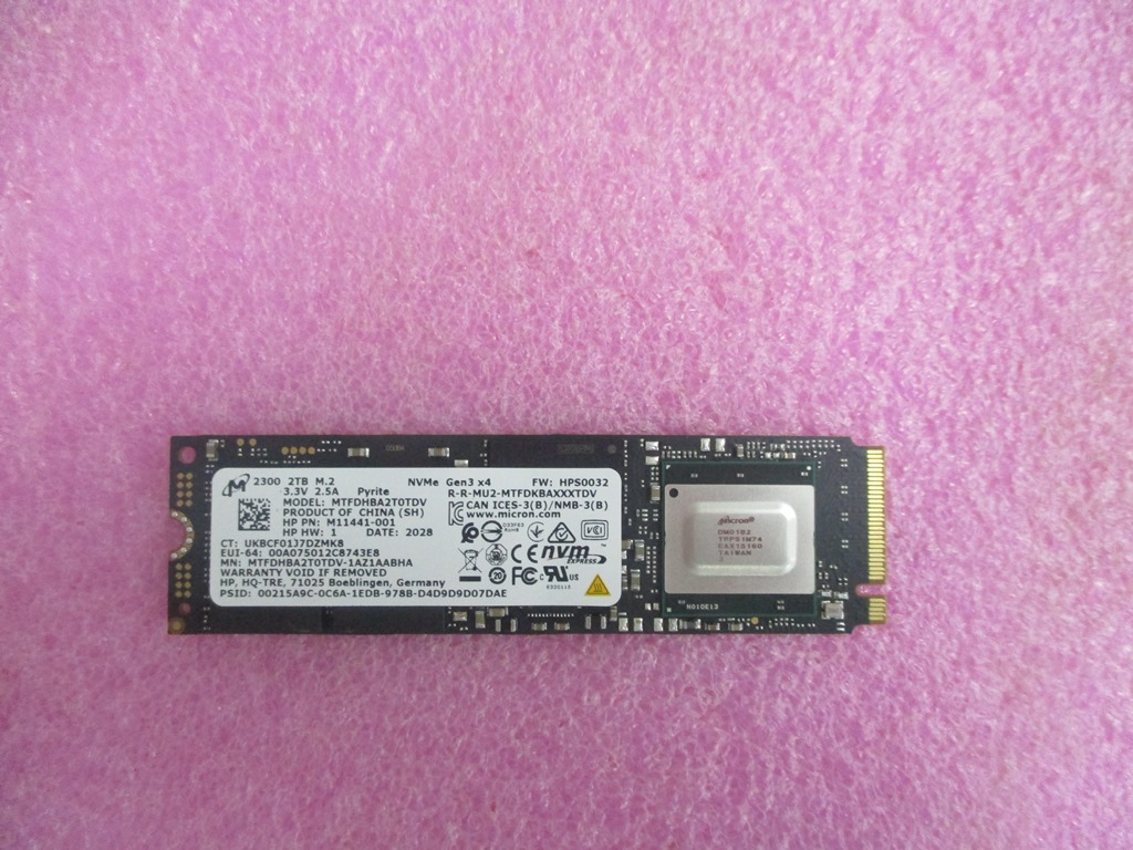 SSD 2TB PCIe NVME TLC M.2 - 307N2AA Drive (SSD) M45927-001