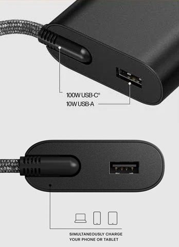 N58480-001 - Original HP AC Adapter 100W USB-C + 10W USB-A (110W) Charger  (Includes 0.5m Power Cord)