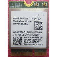 HP ZB8G1ah4 R5P-230 14 16GB/512 PC - CW7F6UC Wireless Interface N64646-001
