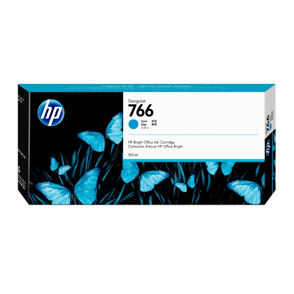 HP 766 300-ml Cyan InkCrtg - P2V89A for HP DesignJet XL 3600dr Printer