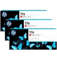 HP 774 775-ML CHROMATIC RED DesignJet Ink [3-PACK] - P2W04A for HP Designjet Z6810 Printer