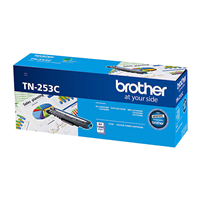 Brother TN253 Cyan Toner Cart 1,300 pages - TN-253C for Brother DCP-L3510CDW Printer