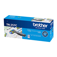 Brother TN257 Cyan Toner Cart 2,300 pages - TN-257C for Brother MFC-L3770CDW Printer