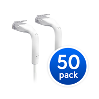 Ubiquiti Patch Cable, 50-Pack, 0.1m, White, Bendable, RJ45 Cat6, U-Cable-Patch-RJ45-50 [U-CABLE-PATCH-RJ45-50]
