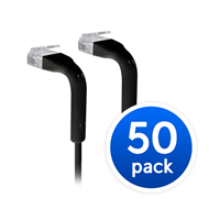 Ubiquiti Patch Cable, 50-Pack, 0.1m, Black, Bendable, RJ45 Cat6, U-Cable-Patch-RJ45-BK-50 [U-CABLE-PATCH-RJ45-BK-50]