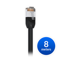Ubiquiti UniFi Patch Cable Outdoor 8M Black, RJ45 Ethernet Cable, Cat5e, Weatherproof, UACC-Cable-Patch-Outdoor-8M-BK [UACC-CABLE-PATCH-OUTDOOR-8M-BK]
