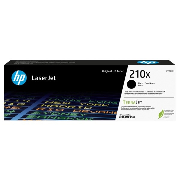 HP 210X Black Toner Cartridge (7,500 pages) - W2100X for HP Color LaserJet Pro MFP 4303 Printer