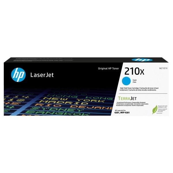 HP 210X Cyan Toner Cartridge (5,500 pages) - W2101X for HP Color LaserJet Pro MFP 4301dw Printer