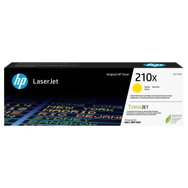 HP 210X Yellow Toner Cartridge (5,500 pages) - W2102X for HP Color LaserJet Pro MFP 4303 Printer