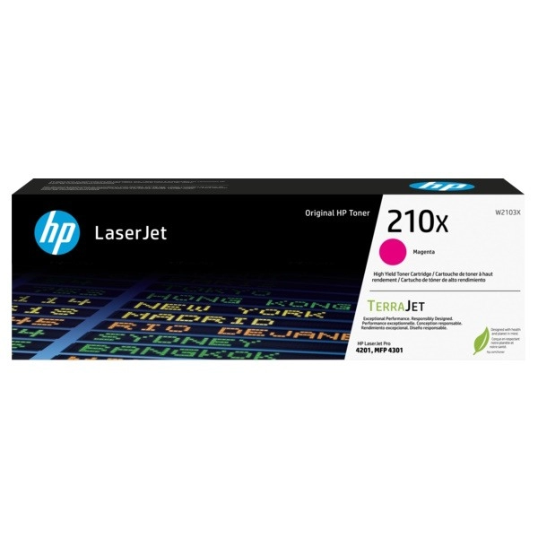HP 210X Magenta Toner Cartridge (5,500 pages) - W2103X for HP Color LaserJet Pro MFP 4301fdn Printer