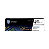 HP 206X Black Toner Cartridge (3,150 pages) - W2110X for HP Color LaserJet Pro MFP M283fdn Printer