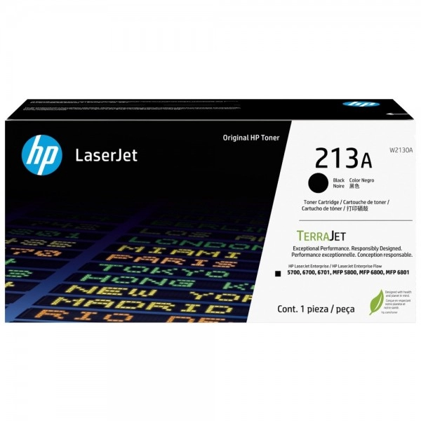 HP 213A Black LaserJet Toner Crtg - W2130A for HP Color LaserJet Enterprise Flow MFP 6800zfw+ Printer