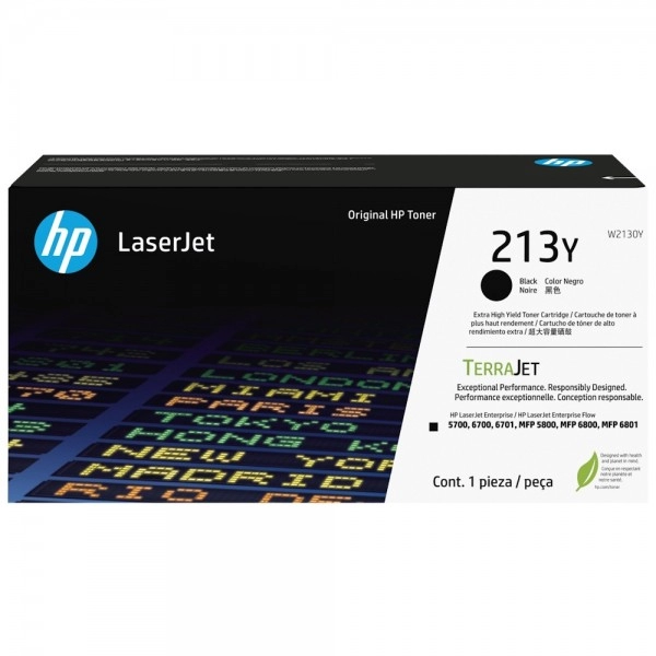 HP 213Y Black LaserJet Toner Crtg - W2130Y for HP Color LaserJet Enterprise 6700dn Printer